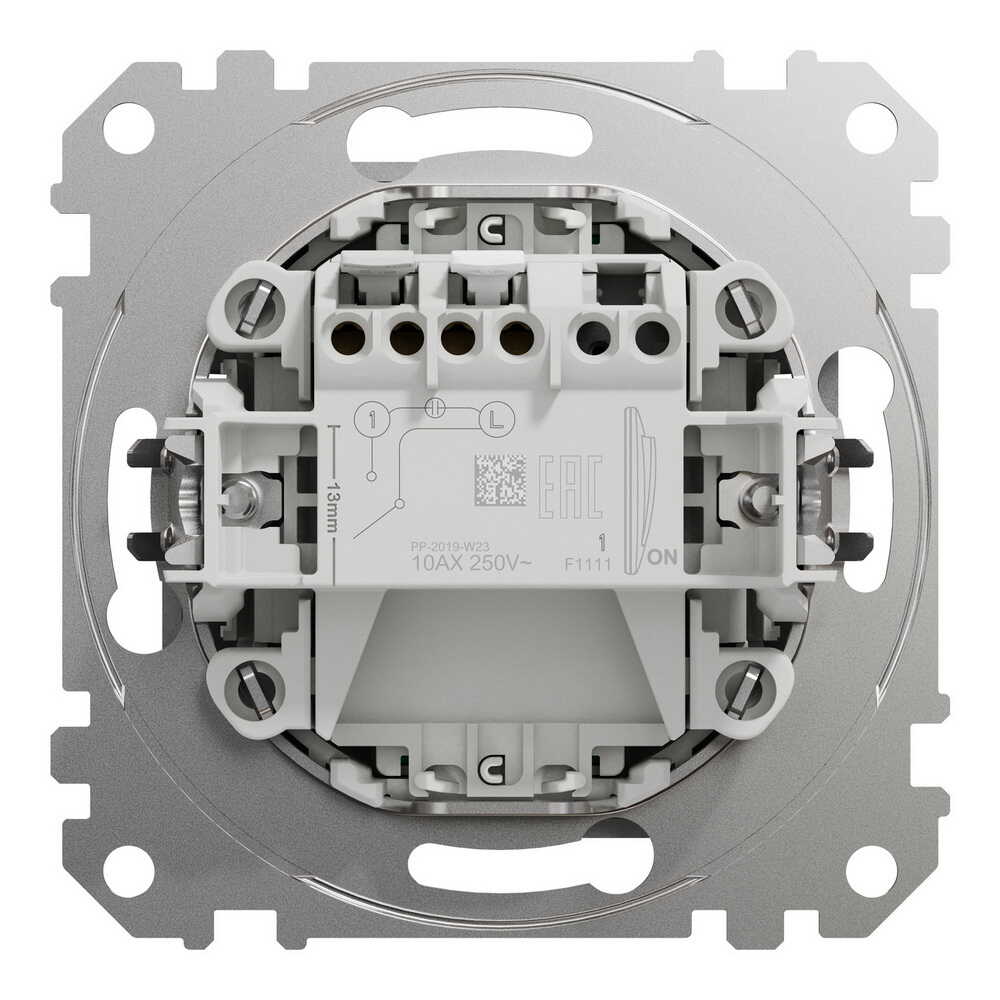 Вимикач Schneider Sedna Design алюміній картковий 10 А ( SDD113121 )